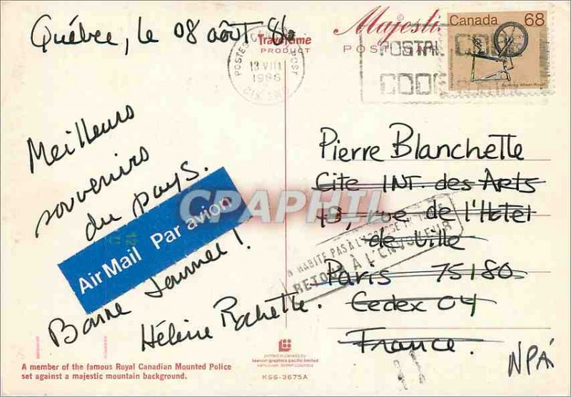 Modern Postcard A member of the famous Royal Canadian Mounted Police has set ...