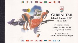 Gibraltar Island Games 1995 Stamp Booklet Mint Stamp Blocks