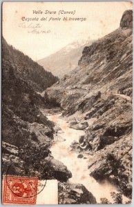 1910's Valle Stura (Cuneo) Cascata Del Ponte Di Traversa Italy Posted Postcard