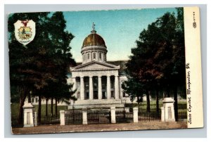 Vintage 1910's Postcard State Capitol Building and Seal Montpelier Vermont