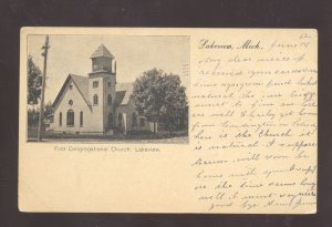 LAKEVIEW MICHIGAN FIRST CONGREGATIONAL CHURCH VINTAGE POSTCARD 1905