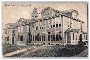 Larimore North Dakota Postcard Public School Exterior View 1908 Vintage Antique