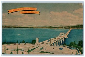 1948 Lake Washington Floating Bridge Seattle Washington WA, Moscow ID Postcard