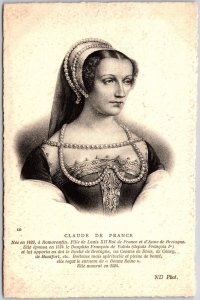 Claude De France Queen of France Fashion Portrait Postcard