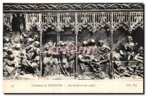 Old Postcard Cathedral Treguier Bas Reliefs carved wood