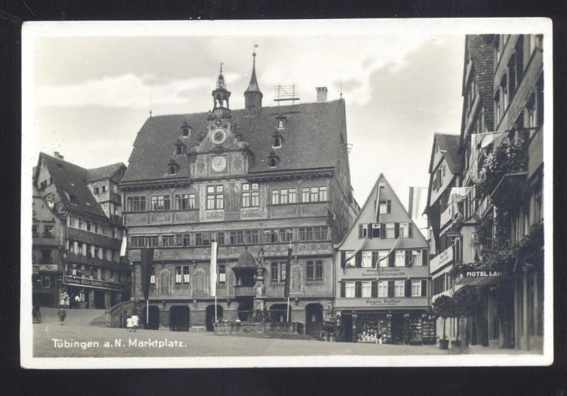 RPPC TUBINGEN A.H. MARKTPLATZ VINTAGE GERMANY REAL PHOTO POSTCARD