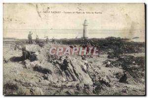 Old Postcard Lighthouse Rocks and Saint Nazaire Ville flagship es Martin