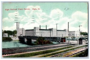 Elgin Illinois IL Postcard Elgin National Factory Building 1911 Posted Antique