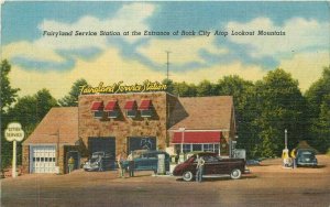 Georgia Rock City Fairyland Service Station Lookout 1940s Postcard 22-709