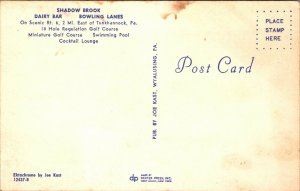 Shadow Brook DAIRY BAR Tunkhannock Pennsylvania Vintage CHROME Postcard