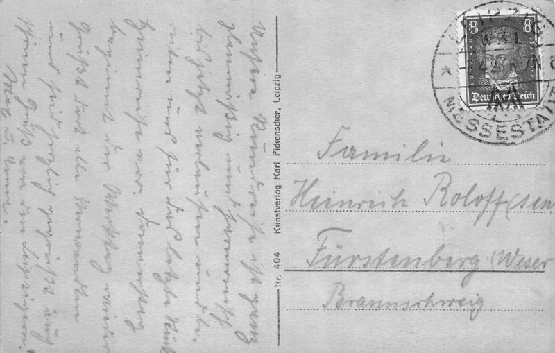 L023 Germany 1928 Leipzig Voelkerschlachtdenkmal Monument vintage postcard