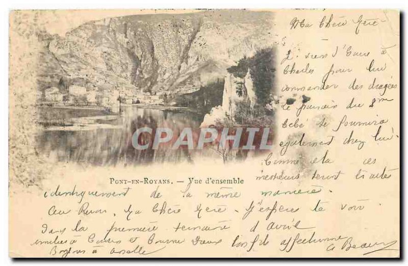 Postcard Old Bridge Royans Overview