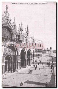 Old Postcard Venice St. Mark And The Palace Of Doges