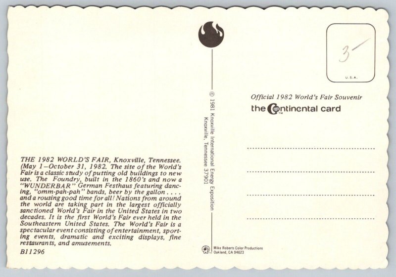 1982  World's Fair   Knoxville  Tennessee  Postcard