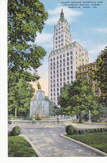 Greetings Memphis Court Square Fountain and Columbian Mutual Tower