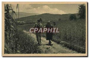 Old Postcard Folklore Peasants