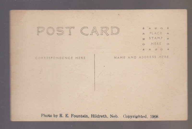 Hildreth NEBRASKA RPPC 1908 TORNADO TOUCHING DOWN! Twister CYCLONE Disaster NE