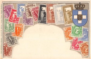Stamp Card Postcard Showing Greek Postage Stamps~107968 