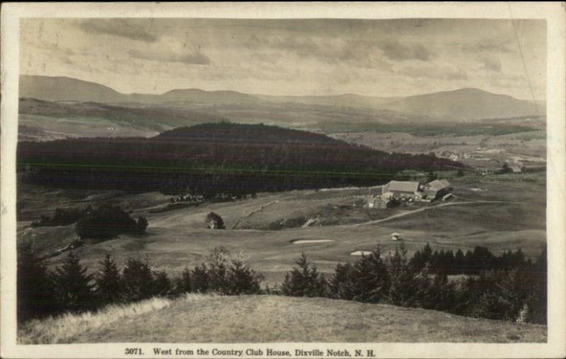 White Mountains Dixville Notch From Country Club c1920 Real Photo Postcard
