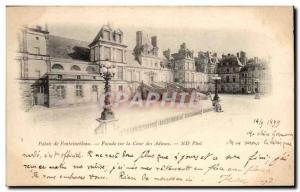 Old Postcard Fontainebleau Palace Facade Courtyard Farewell Card 1899