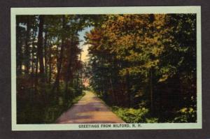 NH Greetings from MILFORD NEW HAMPSHIRE Linen Postcard