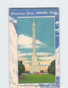 Postcard Brock's Monument, Greetings from Niagara Falls, Queenston, Canada