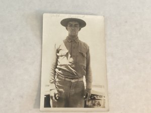 Real Photo 1904-1918 US Soldier Arthur Cunard AZO TRI 1 Grade 2