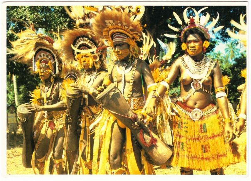 Papua New Guinea Mekeo Dancers Postcard 1970s-1980s #1