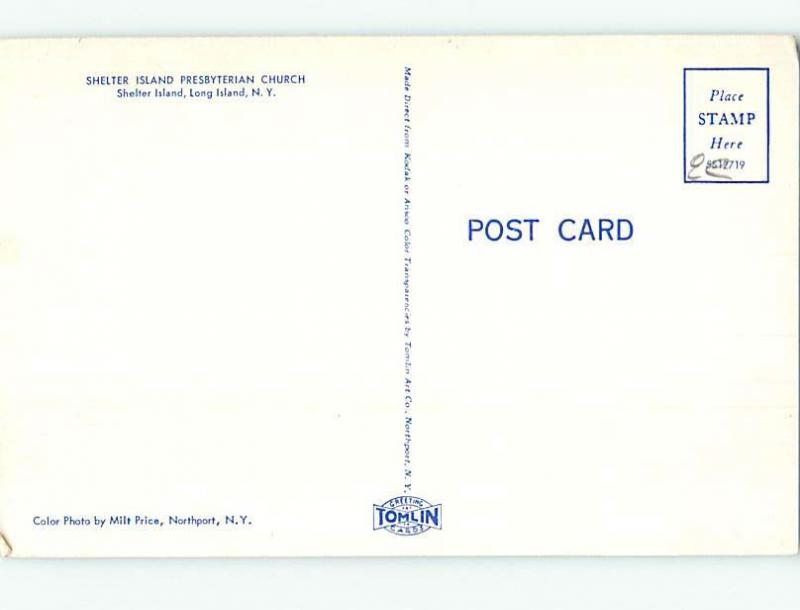 Unused Pre-1980 SHELTER ISLAND CHURCH SCENE Long Island New York NY L3300