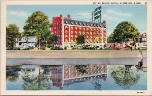 Hotel Roger Smith Stamford CT Connecticut 1930s Linen Postcard H25