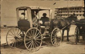 Quebec City Horse Drawn Carriage Old Sepia Postcard