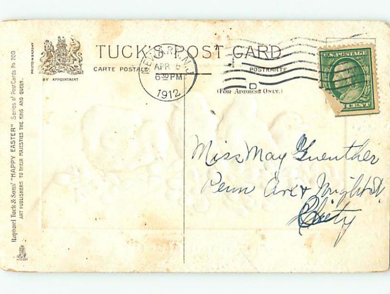 Divided-Back easter tuck CHICKS PLAY IN THE BLUE FLOWERS r3503