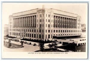 c1940's United States Post Office Building Kansas City MO RPPC Photo Postcard