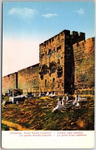 La Puerta Dorada Exterior Golden Gate Jerusalem Israel Postcard