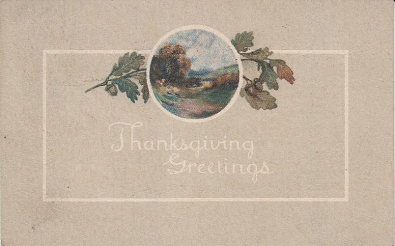 Thanksgiving Post Card 1916 w/Party Invitation on Back