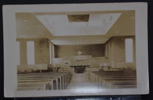Empty Church Interior - RPPC