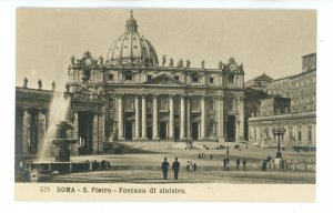 Italy - Roma (Rome), Vatican City. St Peter's & Fountain at left  RPPC