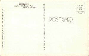 Jacksonville Beach Florida FL Boardwalk Ferris Wheel 1950s-60s Vintage Postcard