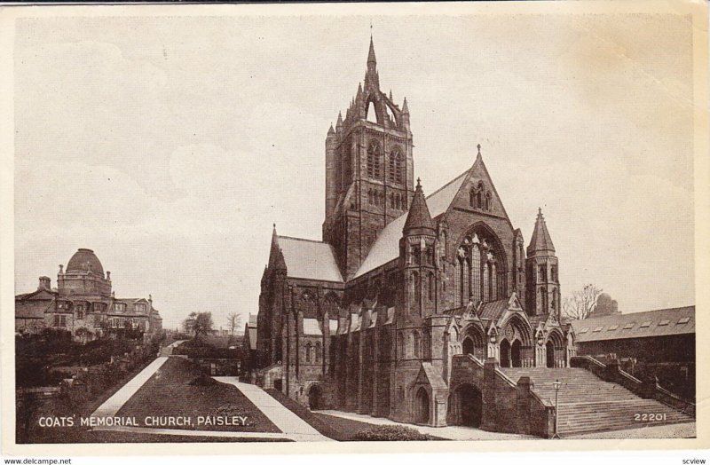 PAISLEY, Renfrewshire, Scotland, 1900-1910's; Coats' Memorial Church
