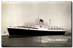 Old Postcard Boat Transatlantic City of Marseille