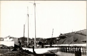 Maine Portland Harbor Schooner Coronet ME Kodak Paper Photo Postcard W2
