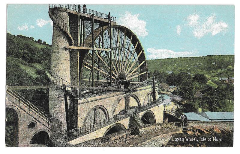 Laxey Wheel, Isle of Man PPC, Unposted by Shureys 