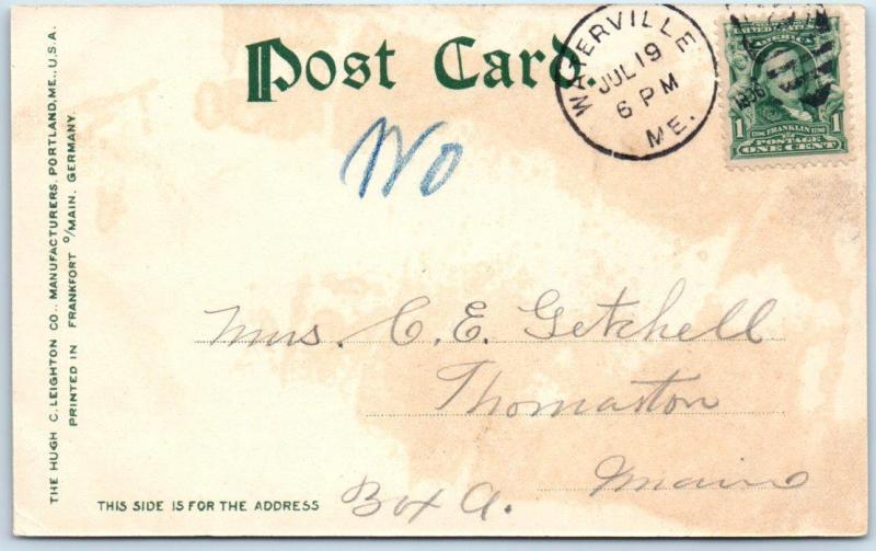 WATERVILLE, Maine ME   Handcolored  COBURN CLASSICAL INSTITUTE 1906 Postcard