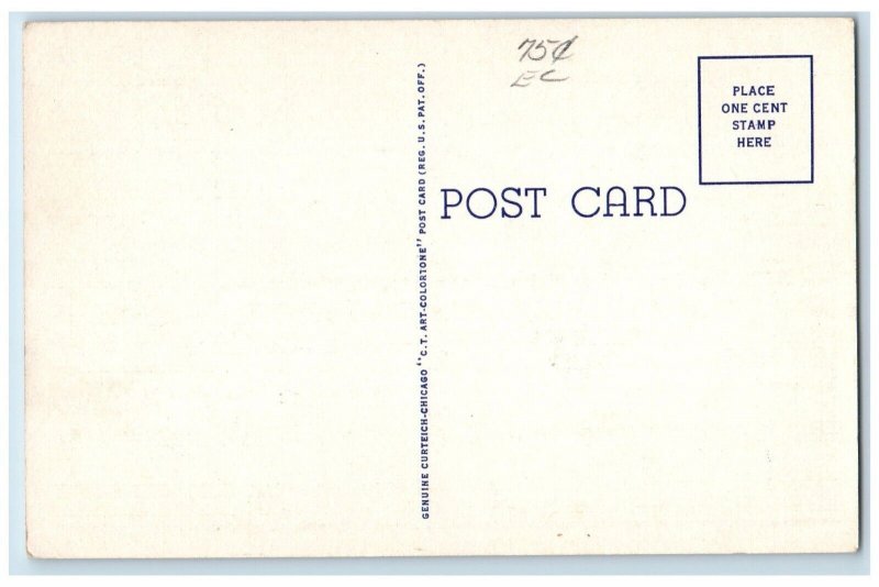 c1940 U.S. Post Office Exterior Building Augusta Maine Vintage Antique Postcard 