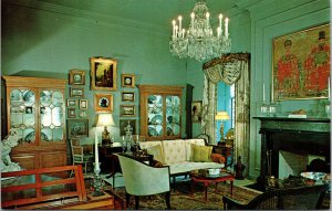 Vtg Edward Dean Museum of Decorative Arts Beaumont Blue Room CA Postcard