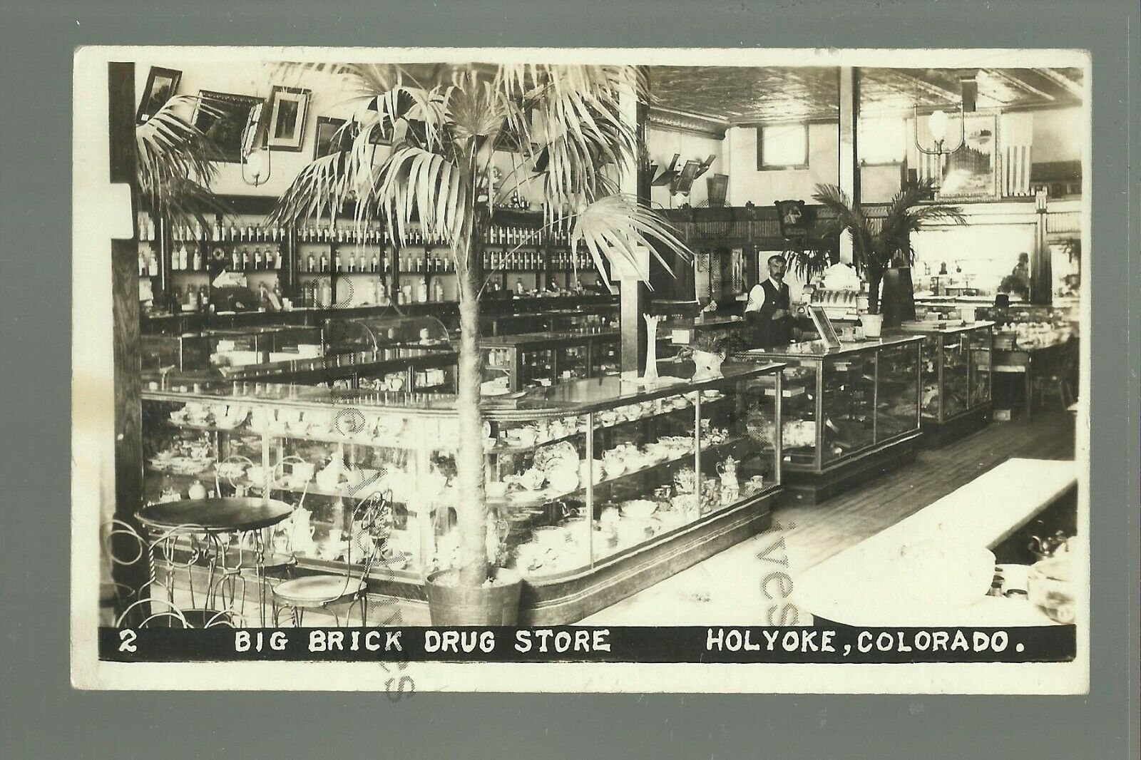 Holyoke COLORADO RP1912 INTERIOR DRUG General STORE nr Julesburg