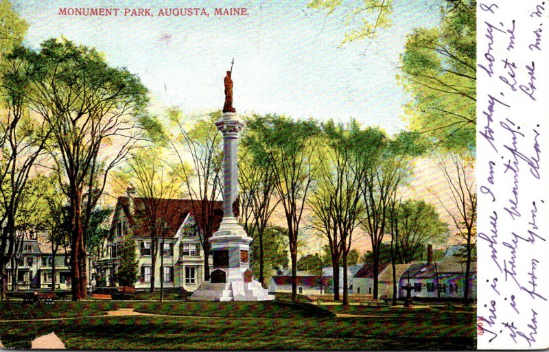 Maine Augusta Monument Park 1907