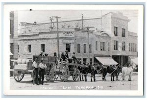 1910 Freight Team Mining Engineers Survey Tonopah Nevada NV RPPC Photo Postcard