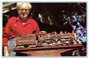 1960 Ernest Warther Master Carver Locomotive Train Miniature Dover Ohio Postcard