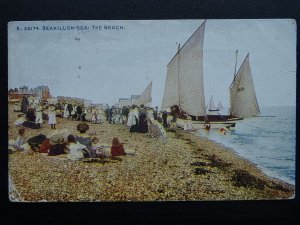 Sussex BEXHILL ON SEA The Beach c1917 Postcard by Photochrom & Co.